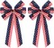 2 Pcs Large Patriotic Bows for Wreaths American Flag Stars Bow for 4th of July,Independence Day Bunting Indoor Outdoor Party Decor (Red White Blue Star Bows)